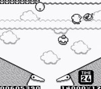 une photo d'Ã©cran de Kirby s Pinball Land sur Nintendo Game Boy